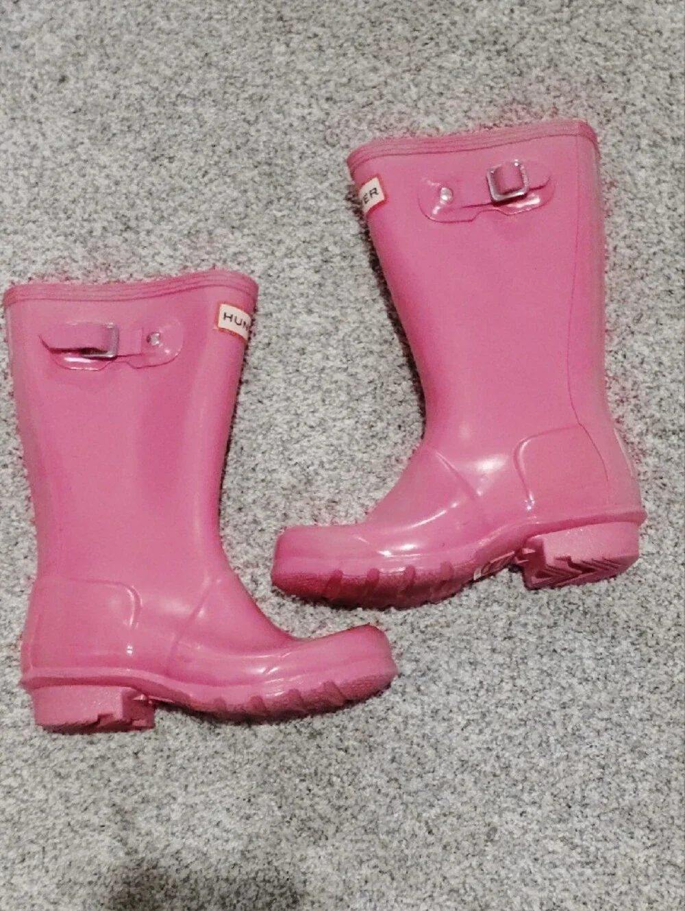 Hunter Kids Pink Gloss Waterproof Rain Boots